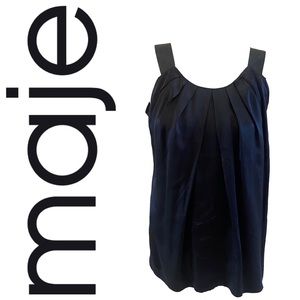MAJE 100% silk tank in black